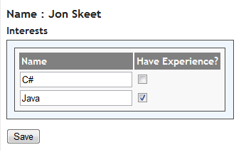 EditorTemplate showing a collection of Items